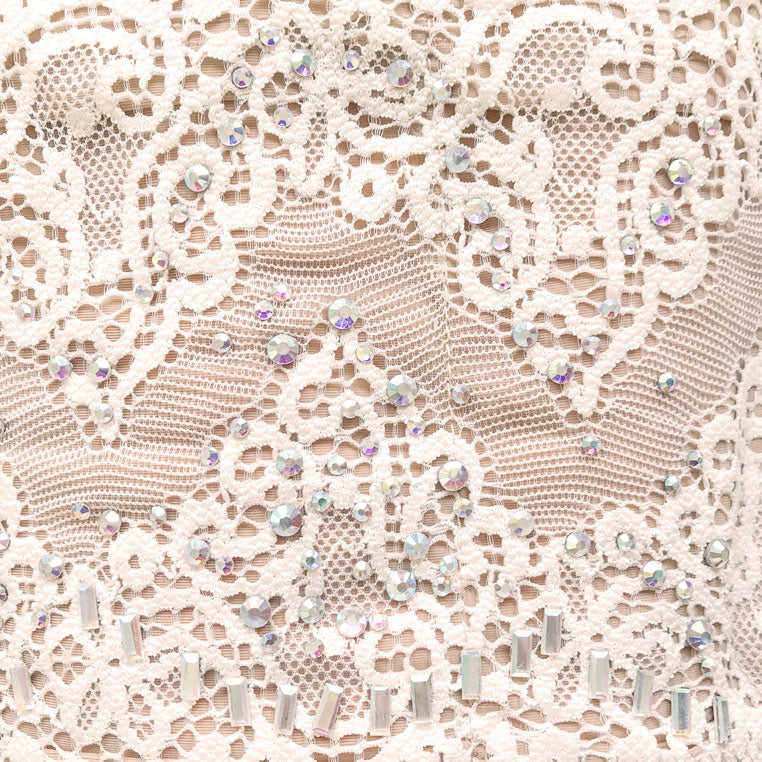 Ivory GlitzyGoGarter by Andy Paige - beaded luxury lingerie garter purse for wedding, prom, black tie, formal